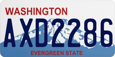 WA license plate AXD2286