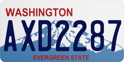 WA license plate AXD2287
