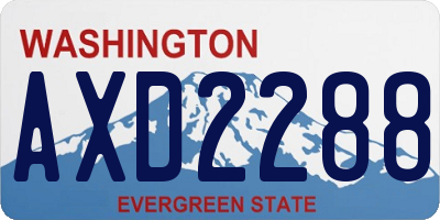 WA license plate AXD2288
