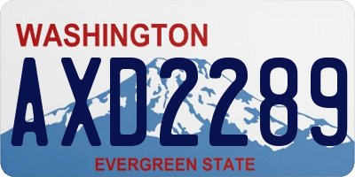 WA license plate AXD2289