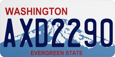 WA license plate AXD2290