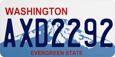 WA license plate AXD2292