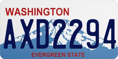 WA license plate AXD2294