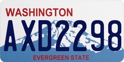 WA license plate AXD2298