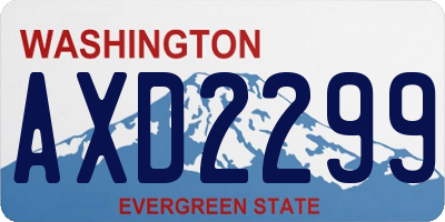 WA license plate AXD2299