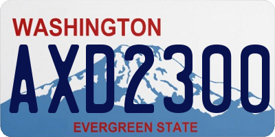 WA license plate AXD2300