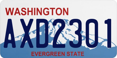 WA license plate AXD2301