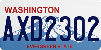 WA license plate AXD2302