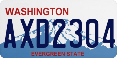 WA license plate AXD2304