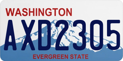 WA license plate AXD2305