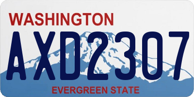 WA license plate AXD2307