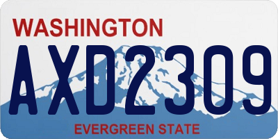 WA license plate AXD2309