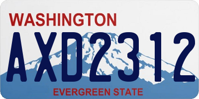 WA license plate AXD2312