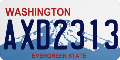 WA license plate AXD2313