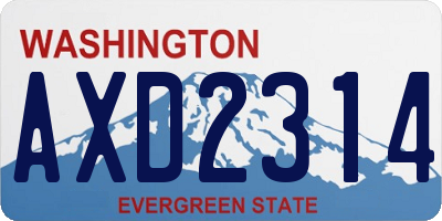 WA license plate AXD2314
