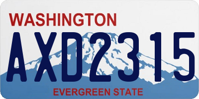 WA license plate AXD2315