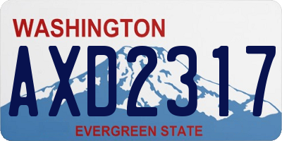 WA license plate AXD2317