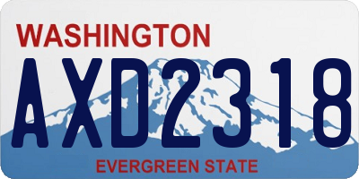 WA license plate AXD2318