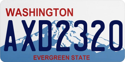 WA license plate AXD2320