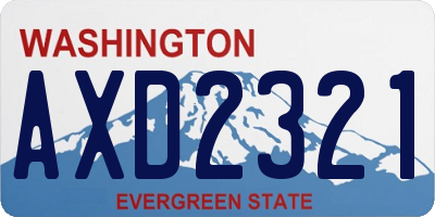 WA license plate AXD2321