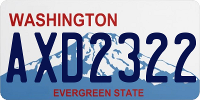 WA license plate AXD2322