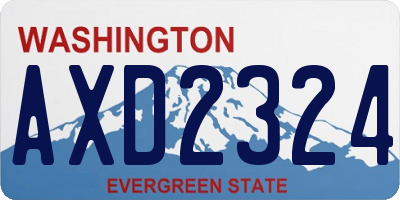 WA license plate AXD2324