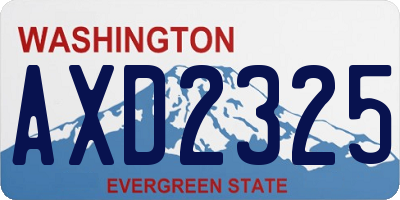 WA license plate AXD2325