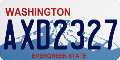 WA license plate AXD2327