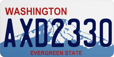 WA license plate AXD2330