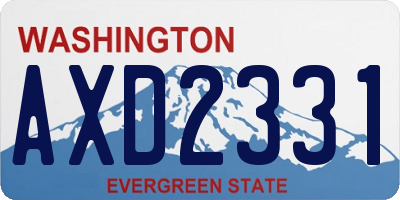 WA license plate AXD2331