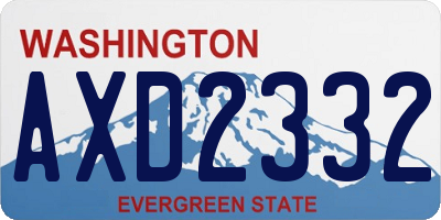 WA license plate AXD2332