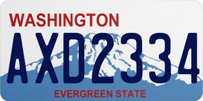 WA license plate AXD2334
