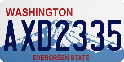 WA license plate AXD2335