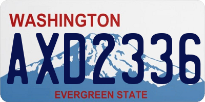 WA license plate AXD2336