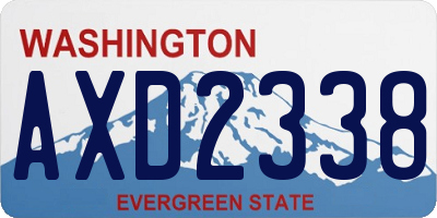 WA license plate AXD2338