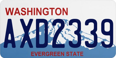 WA license plate AXD2339