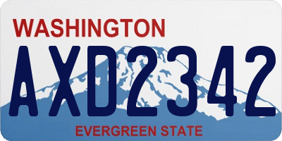 WA license plate AXD2342