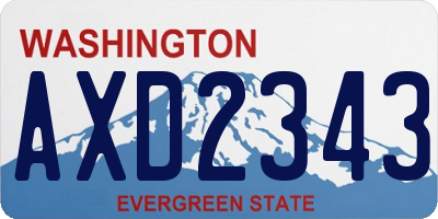 WA license plate AXD2343