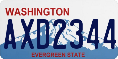 WA license plate AXD2344