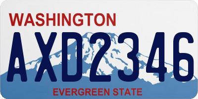 WA license plate AXD2346