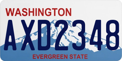 WA license plate AXD2348