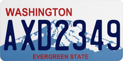 WA license plate AXD2349