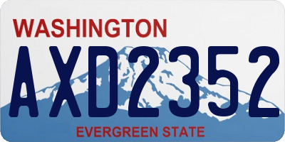 WA license plate AXD2352