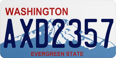 WA license plate AXD2357