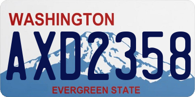 WA license plate AXD2358