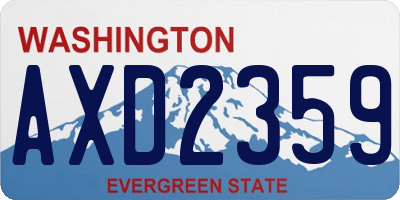 WA license plate AXD2359