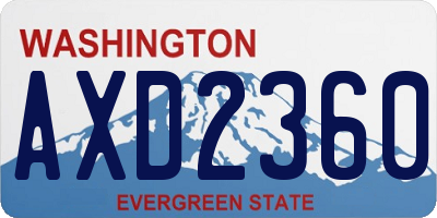WA license plate AXD2360