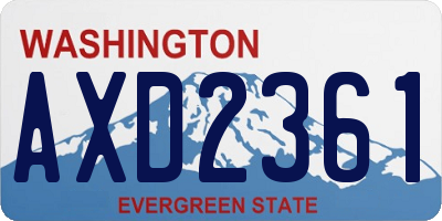 WA license plate AXD2361