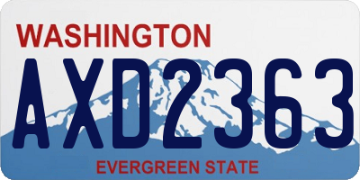 WA license plate AXD2363