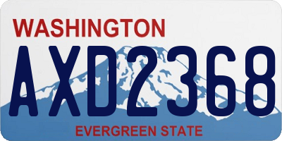 WA license plate AXD2368